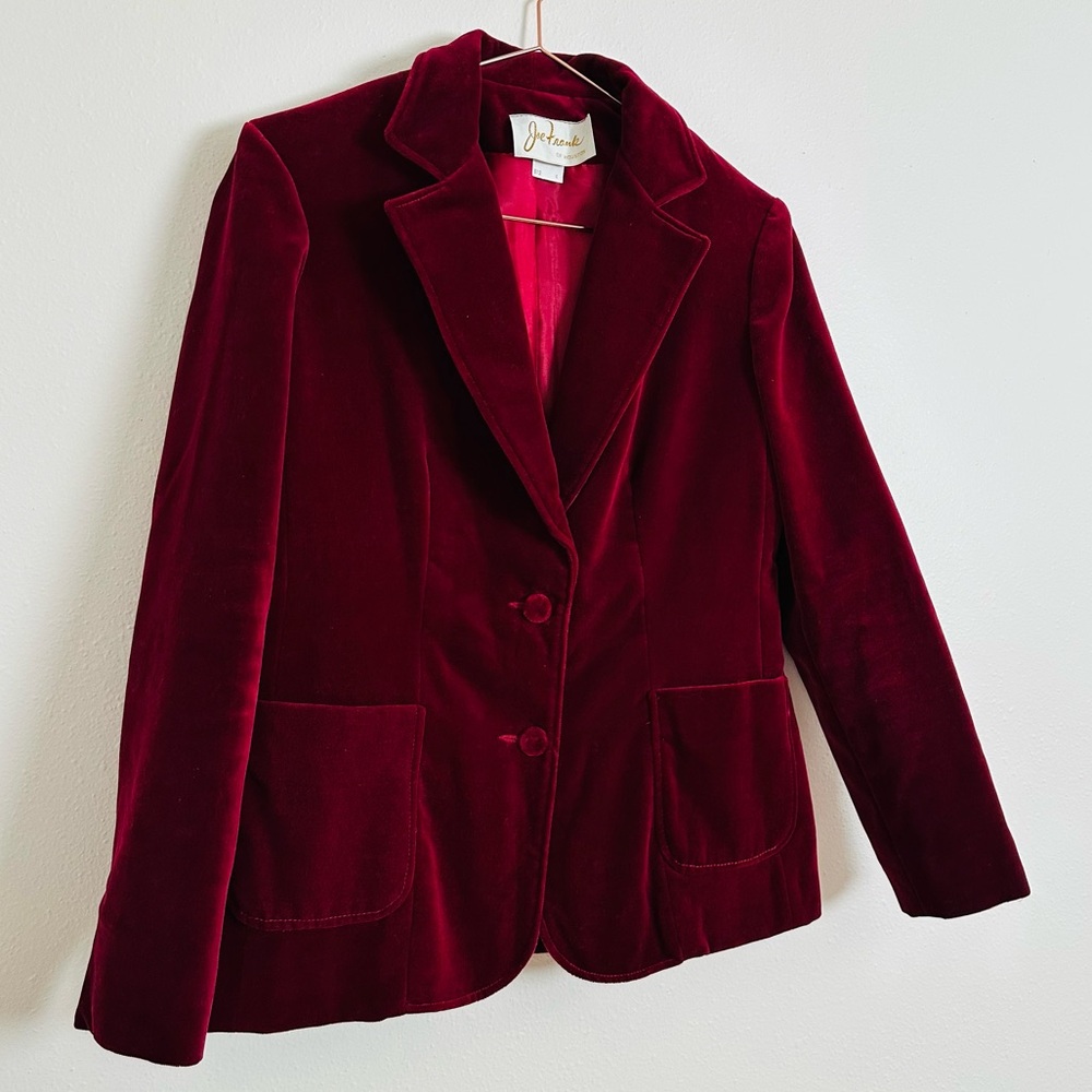 Vintage Joe Frank Burgundy Velvet Blazer - Picture 6 of 9